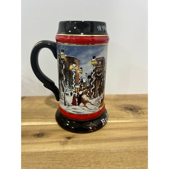 Anheuser Busch Budweiser A Perfect Christmas 1992 Holiday Beer Stein Mug Series - Picture 2 of 10